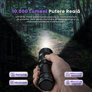 led-ul de inalta performanta produce un fascicul extrem de puternic ideal pentru iluminare la distante lungi si vizibilitate excelenta in orice mediu