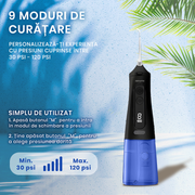 Irigator Bucal Profesional Tip Dus Bucal Xenomo X-FLOW , Culoare Negru-Albastru