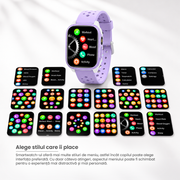 smartwatch-ul ofera mai multe stiluri de meniu astfel incat copilul poate alege interfata preferata. cu doar cateva atingeri, aspectul meniului poate fi schimbat pentru o experienta mai distractiva si mai personala