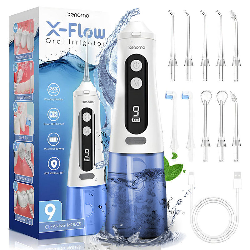 Irigator Bucal Profesional Tip Dus Bucal Xenomo X-FLOW , Alb-Albastru
